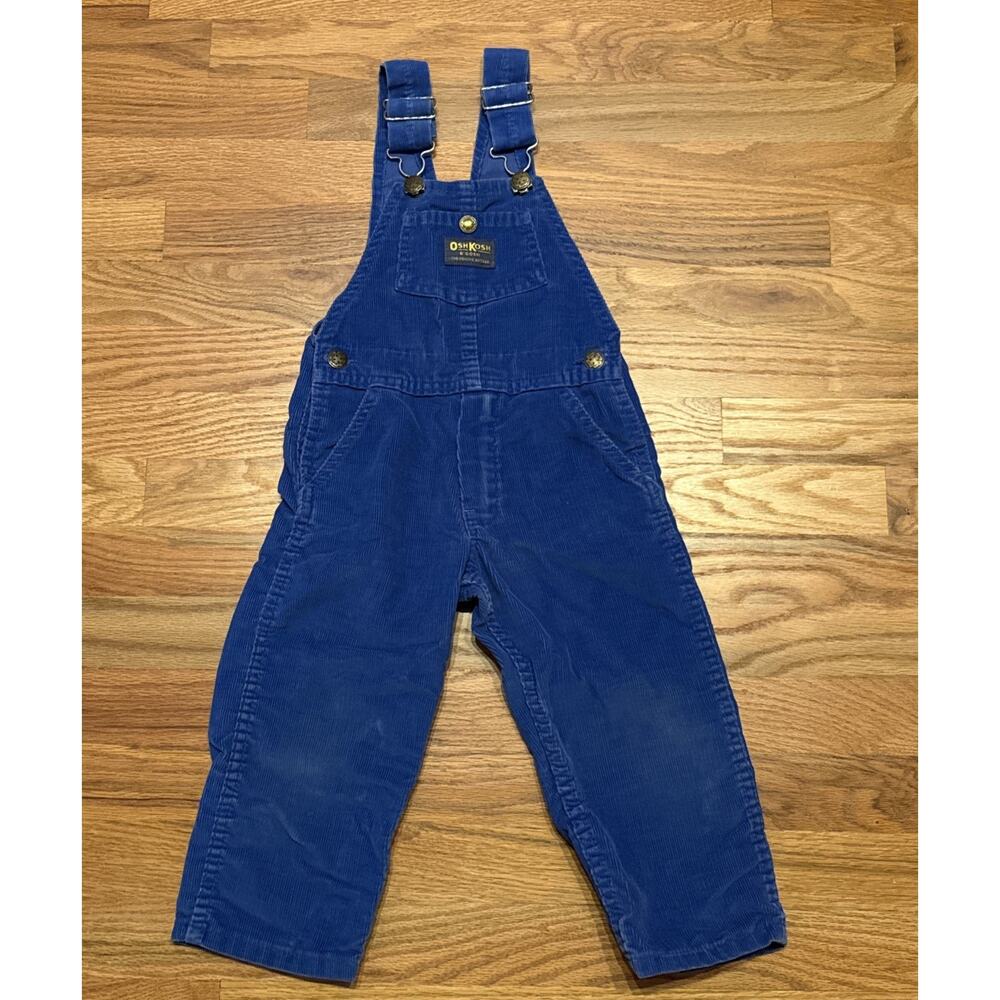 Vintage 80’s Oshkosh B'Gosh Vestbak Blue Corduroy Overalls Size 3T Kids